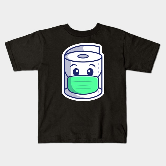 Cute toilet paper roll cartoon Kids T-Shirt by Catalyst Labs